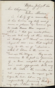 Letter from William Cooper Nell, Boston, [Mass.], to Maria Weston Chapman, July 27th, 1840