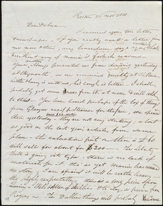 Letter from Henry Grafton Chapman, Boston, [Mass.], to Deborah Weston, 26 Nov. 1841