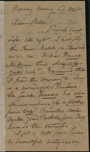 Letter from Maria Weston Chapman, Ch[auncy] Street, [Boston], to Deborah Weston, Monday Morning, [185-?]