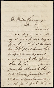 Letter from Maria Weston Chapman to Walter Channing