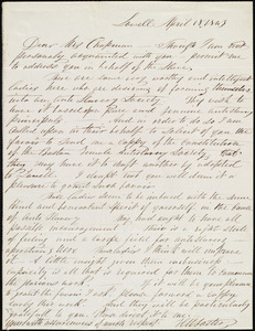 Letter from Horatio W. Foster, Lowell, [Mass.], to Maria Weston Chapman, April 18, 1843