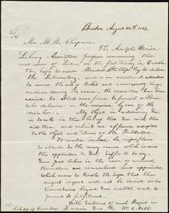 Letter from William Cooper Nell, Boston, [Mass.], to Maria Weston Chapman, August 24th, 1842