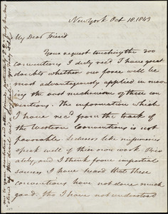 Letter from David Lee Child, New York, to Maria Weston Chapman, Oct. 18, 1843