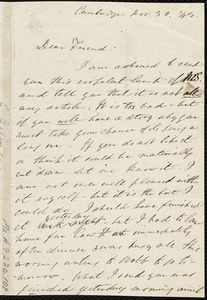 Letter from Edmund Quincy, Cambridge, [Mass.], to Maria Weston Chapman, Nov. 30, [18]44