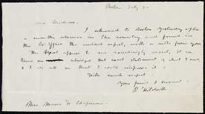 Letter from Richard Hildreth, Boston, [Mass.], to Maria Weston Chapman, July 3