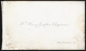 Visiting card from Maria Weston Chapman, Paris, [France]