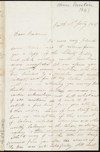 Letter from Anne Morton, Perth, [Scotland], to Maria Weston Chapman, 1st July 1847