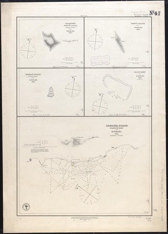 Gardner's or Kemins Island, Phœnix Group ; Flint's Island ; McKeans Island, Phœnix Group ; Maro Reef ; Lahaina Roads, Island of Maui