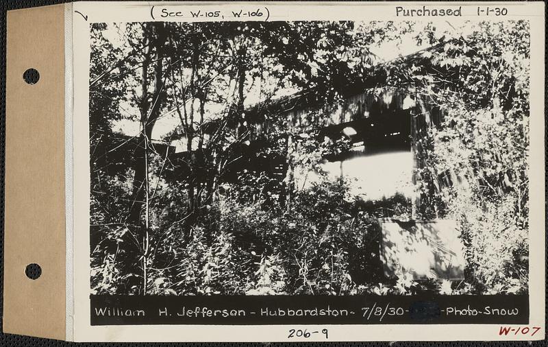 William H. Jefferson, sawmill, Hubbardston, Mass., Jul. 8, 1930