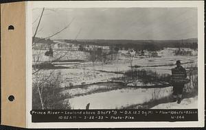 Prince River, lowland above Shaft #9, drainage area = 12.5 square miles, flow = 106 cubic feet per second = 8.5 cubic feet per second per square mile, Barre, Mass., 10:05 AM, Mar. 22, 1933