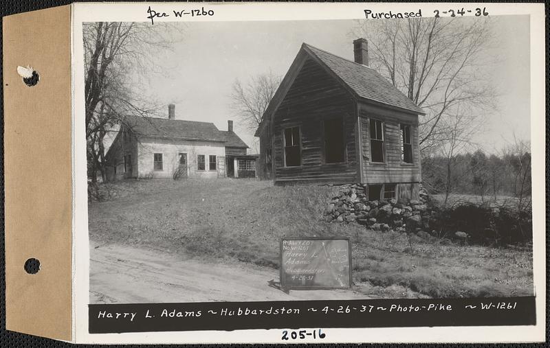 Harry L. Adams, house and barn, Hubbardston, Mass., Apr. 26, 1937 ...