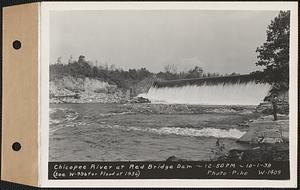 Chicopee River at Red Bridge dam, Three Rivers, Palmer, Mass., 12:50 PM, Oct. 1, 1938