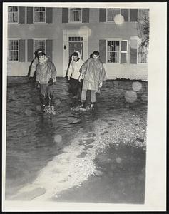 John Amers III House Main St. N. Easton, directly in path of flood endangered - 3-5 feet outside-Tidal wave smashed 4 foot stone wall across the street.