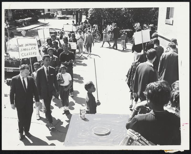 March of ProtestPickets marched outside Gibson School in Dorchester