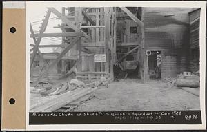 Contract No. 20, Coldbrook-Swift Tunnel, Barre, Hardwick, Greenwich, mixers and chute at Shaft 11, Quabbin Aqueduct, Hardwick, Mass., Nov. 9, 1933