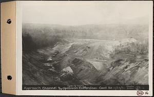 Contract No. 30, Stream Control Works at Main Dam, Swift River Reservoir, Belchertown, Enfield, Ware, approach channel and upstream cofferdam, Belchertown, Mass., Nov. 23, 1931