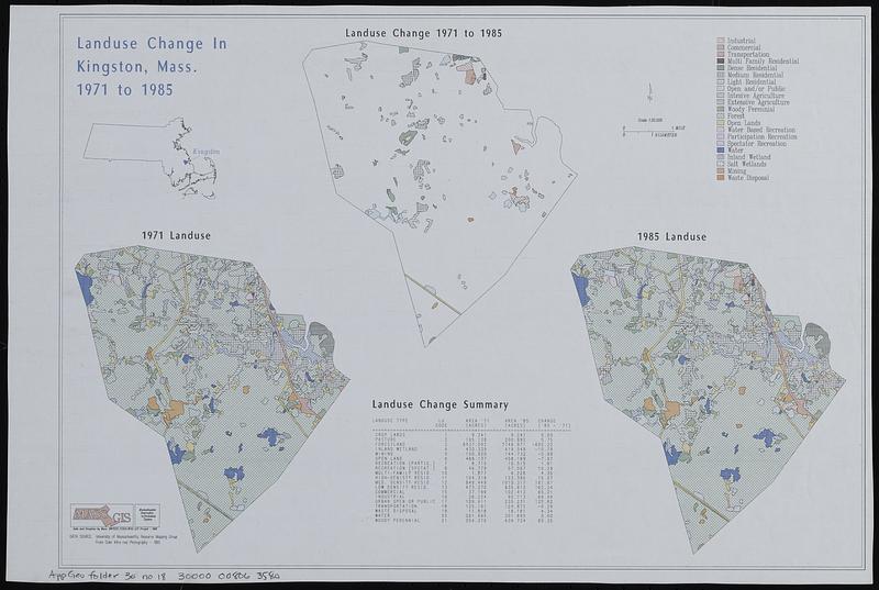 Landuse change in Kingston, Mass. 1971-1985