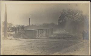 Smoldering ruins after fire