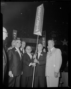 Mass. delegates during convention floor action during V.P. nomination