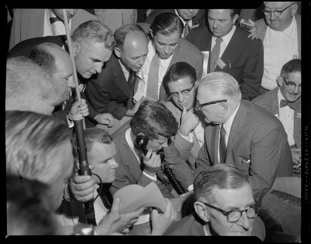 JFK on convention floor in Chicago - Digital Commonwealth