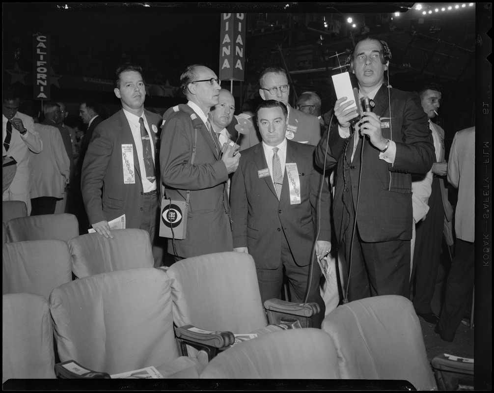 CBS Radio interviewing Mass. delegate from the convention floor