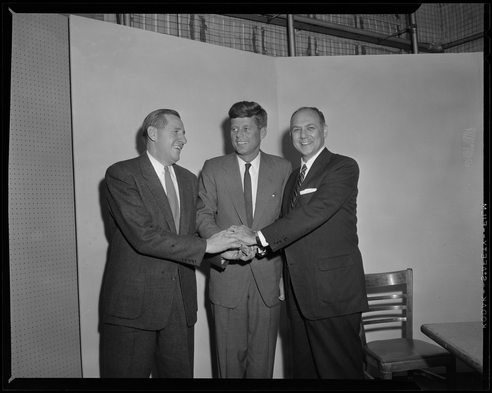 JFK with Gov. Furcolo & Jackson Holtz, prior to feud between Kennedy and Furcolo