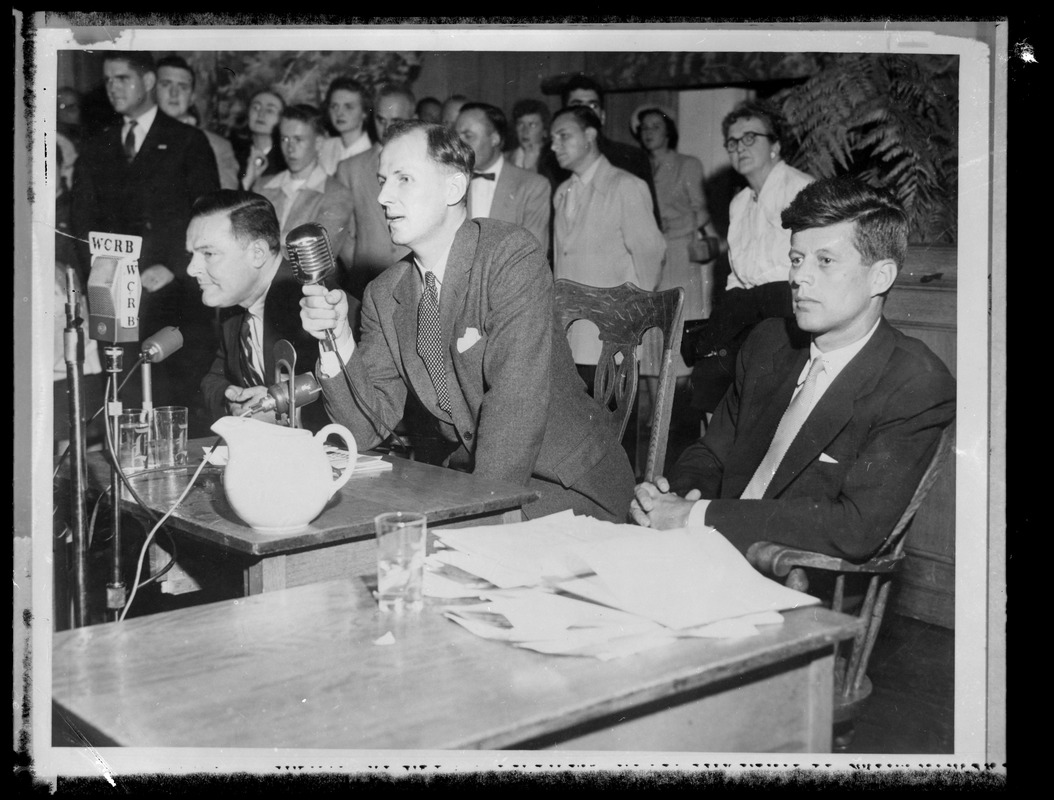 Famous debate between JFK & Henry Cabot Lodge, Jr., at Faneuil Hall during JFK's first Senate fight, 1952