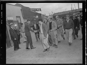 JFK greets workers at the Quincy shipyard