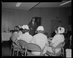 JFK speaks to nurses during Senate campaign
