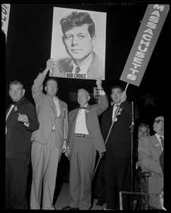 JFK supporters on convention floor in Chicago
