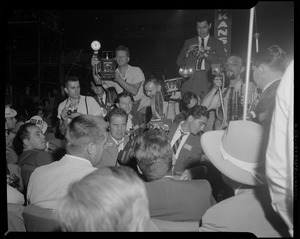 JFK being interviewed by the press at the Chicago convention