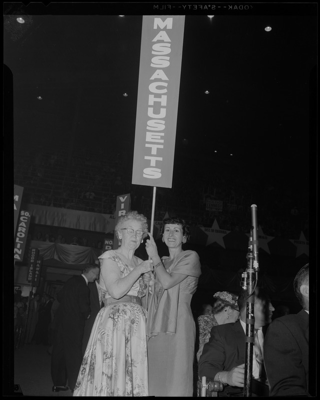 Kennedy supporters on the floor at the Democratic convention in Chicago