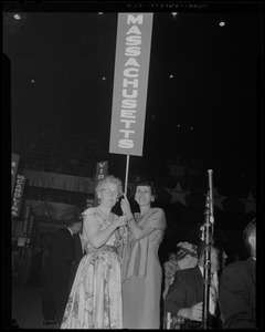 Kennedy supporters on the floor at the Democratic convention in Chicago