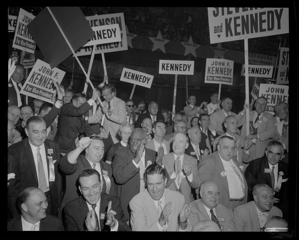 Kennedy supporters on the convention floor - Digital Commonwealth