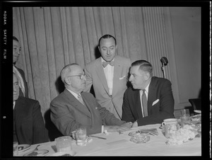 Truman shaking hands at Furcolo's University Club breakfast for Truman
