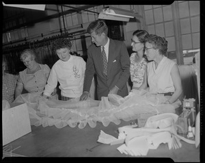 JFK tours garment factory during Senate campaign