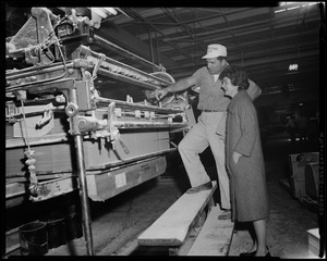 Jackie tours factory during Senate campaign