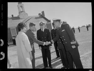 JFK & Jackie greet Naval officers in New Bedford