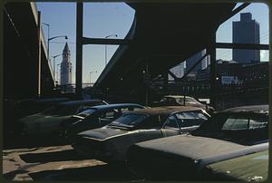 Under the 'El' parking lot toward Boston Custom House