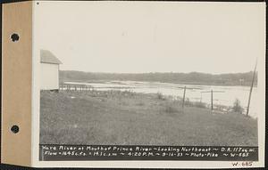 Ware River, at mouth of Prince River, looking northeast, drainage area = 117 square miles flow = 1645 cubic feet per second = 14.1 cubic feet per second per square mile, Barre, Mass., 4:20 PM, Sep. 16, 1933