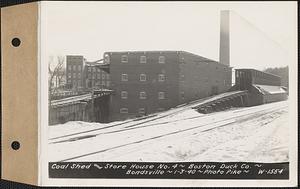 Coal shed and storehouse no. 4, Boston Duck Co., Bondsville, Palmer, Mass., Jan. 3, 1940