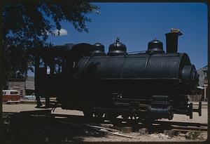 Historic train locomotive, likely Nevada City, Montana