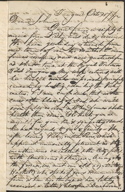 Letter from Thomas F. Cordis to John D. Long, October 17, 1872