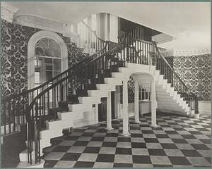 Boston, Barrell Mansion, Charlestown, interior, main hall, staircase