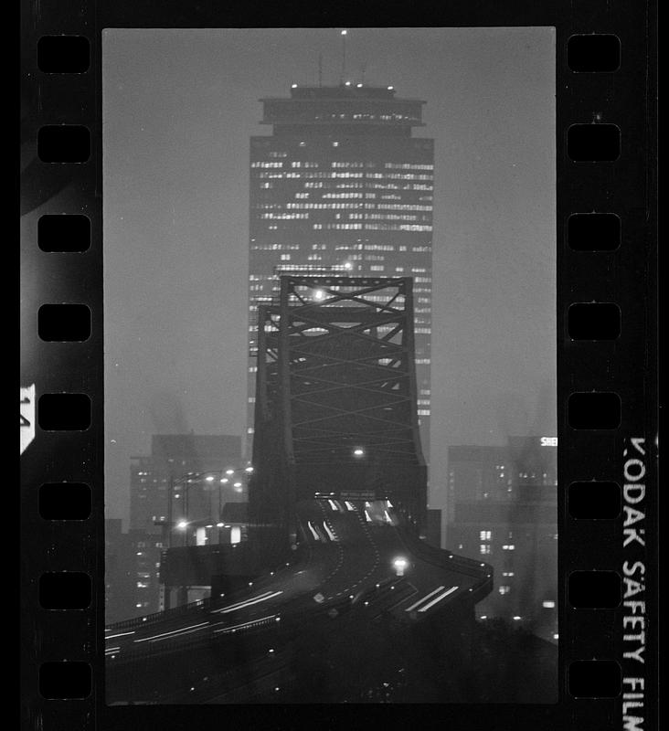 Mystic River Bridge & Prudential Tower (1,000mm lens from Chelsea), Chelsea