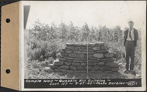 Contract No. 107, Quabbin Hill Recreation Buildings and Road, Ware, sample wall, Ware, Mass., Aug. 27, 1940