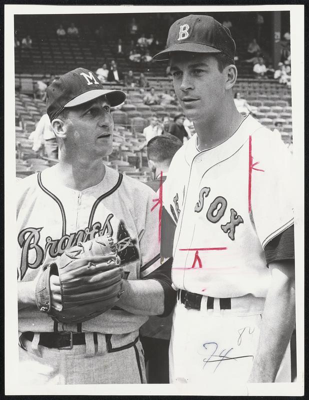 Warren Spahn And Don Schwall Red Sox Pitcher Digital Commonwealth 4058