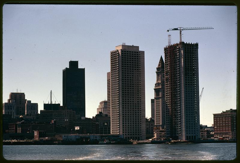 Harbor Towers, one under construction, Custom House Tower in background