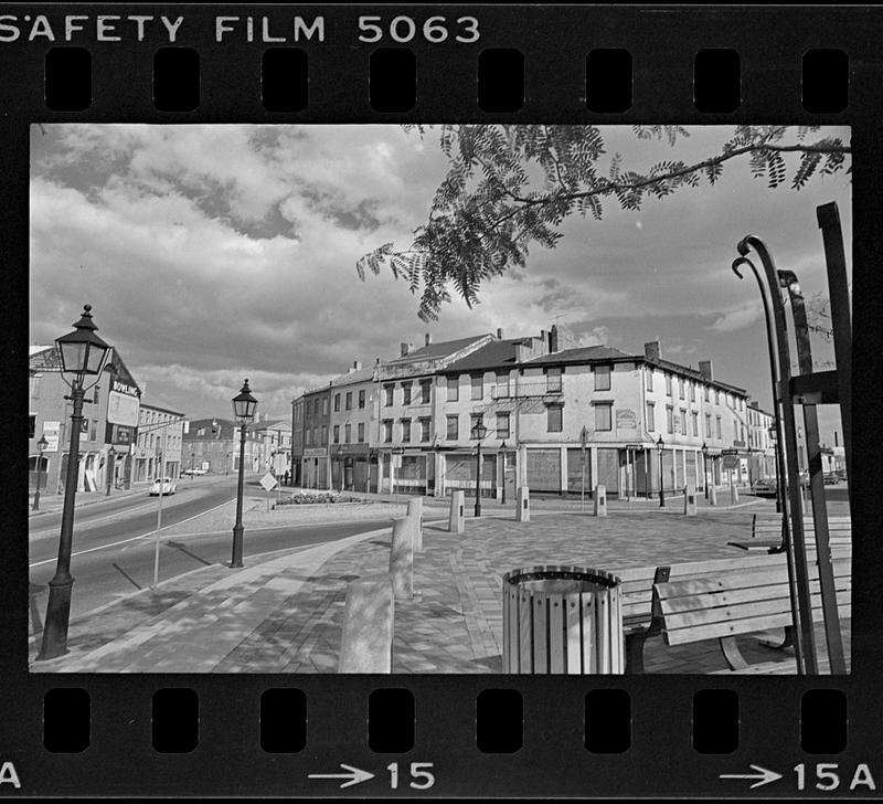 Music center bldg, Market Square 'after' pics, State St. and Market Square with red filter, Jack Bradshaw