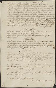 Mashpee Revolt, 1833-1834 - Notice of Resolves from Mashpee Plantation, June 25, 1833
